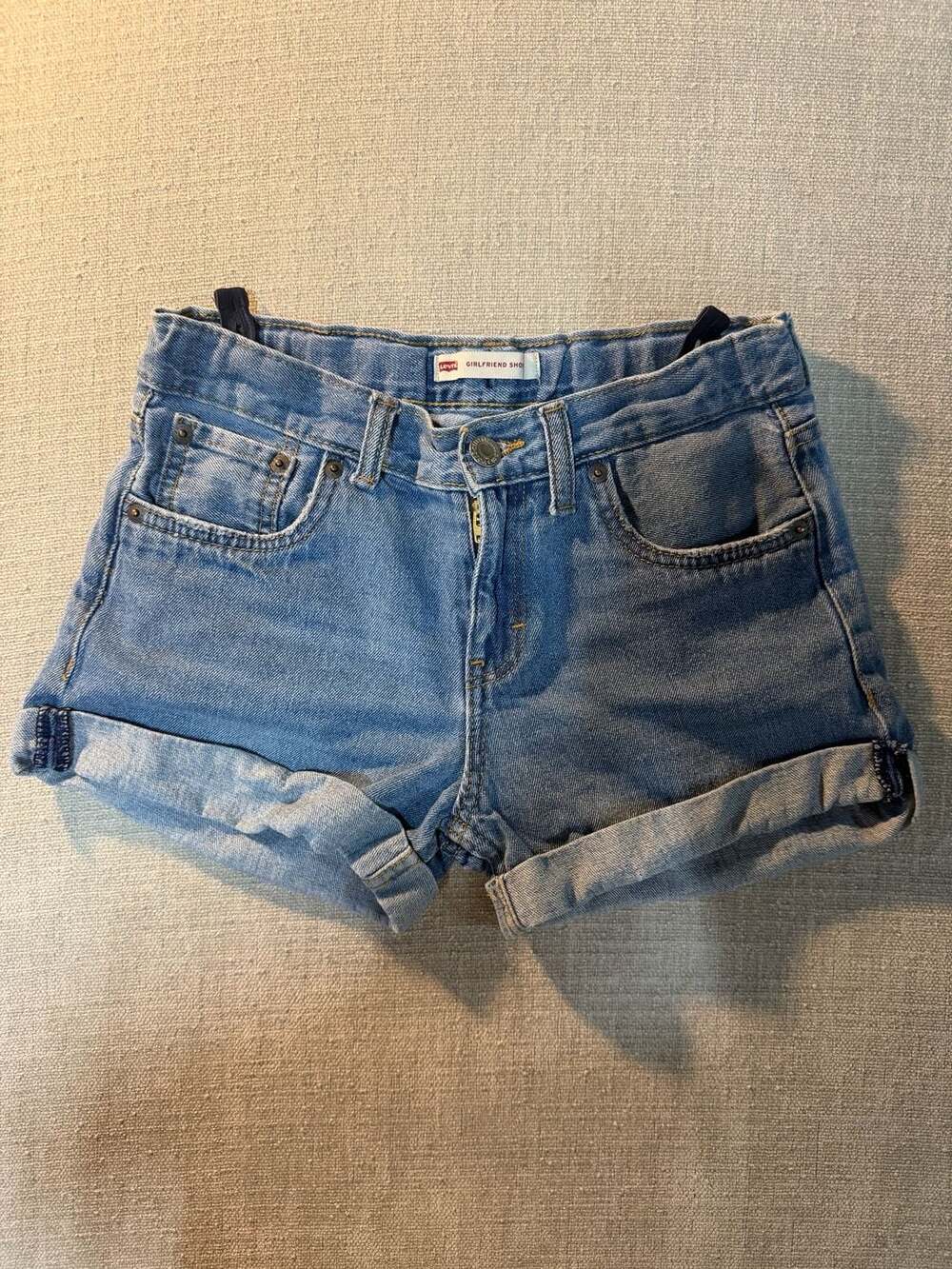 Levi's Girls Girlfriend Denim Shorts with Adjustable Waist